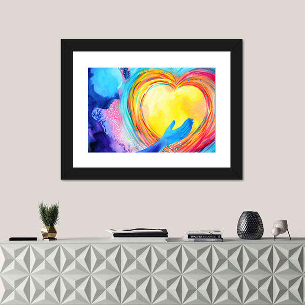 Human And Love Spirit Concept Canvas Wall Art
