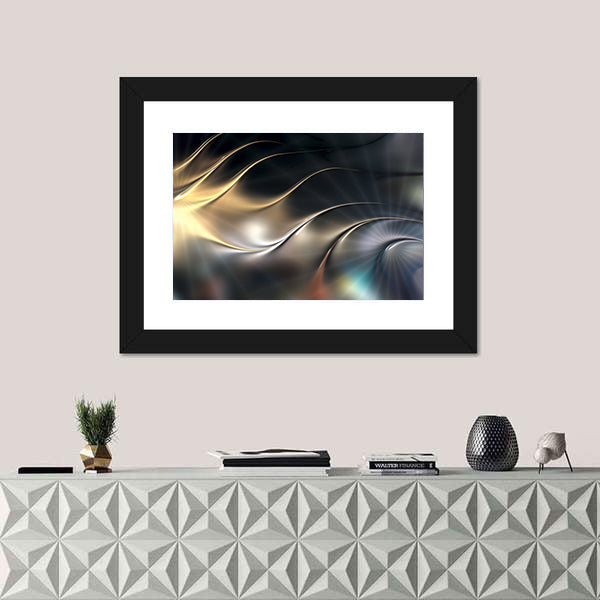 Abstract Metallic 3D Wave Canvas Wall Art