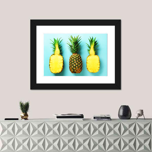 Three Pineapples in a Row Canvas Wall Art
