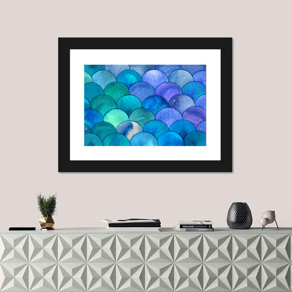 Mermaid Scales Watercolor Canvas Wall Art