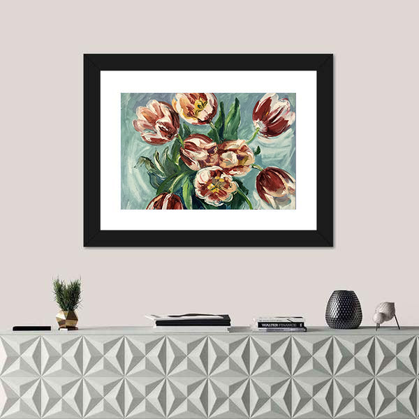 Variegated Tulips Still Life Canvas Wall Art