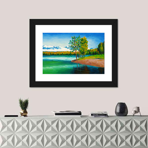 Peaceful Mountain Lake Canvas Wall Art