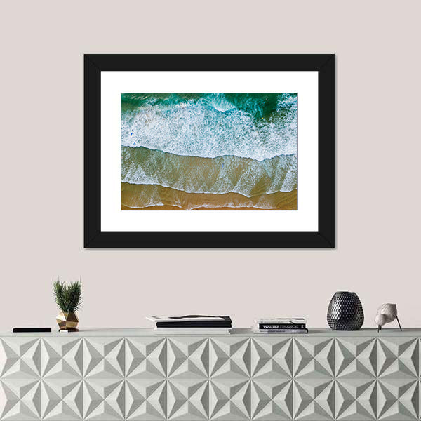 Sandy Beach Shore In Portugal Canvas Wall Art