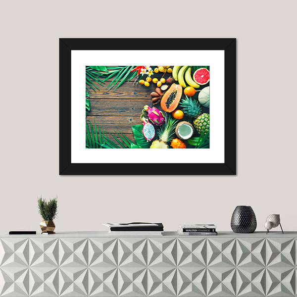 Tropical Fruit Assortment Canvas Wall Art