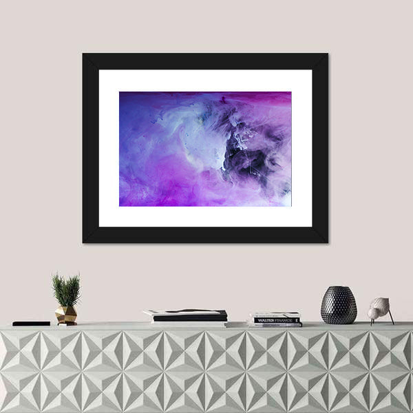 Purple Flowing Paint Canvas Wall Art