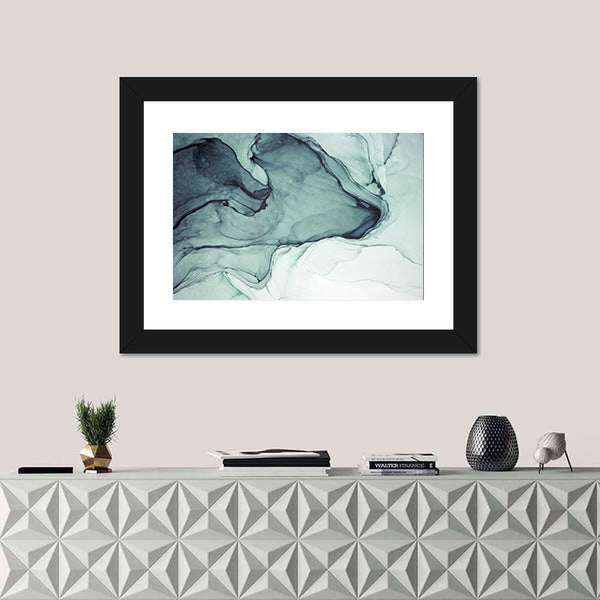 Teal Alcohol Ink Abstract Canvas Wall Art