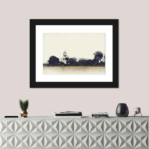 Tree And Field Abstract Canvas Wall Art