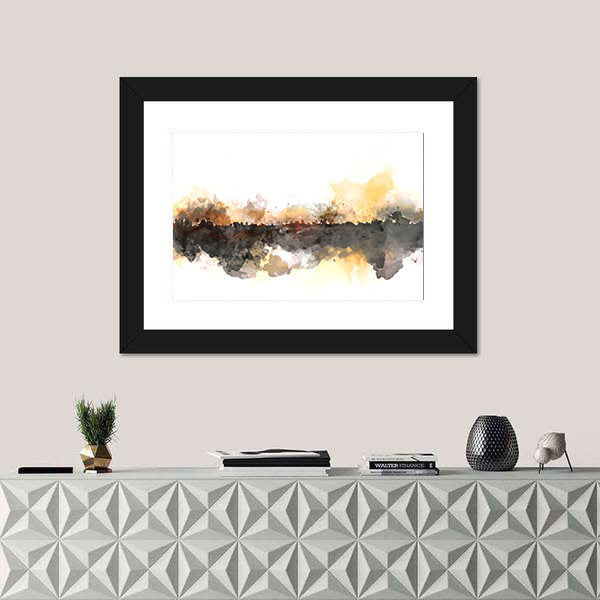 Sunlit Misty Forest Watercolor Canvas Wall Art