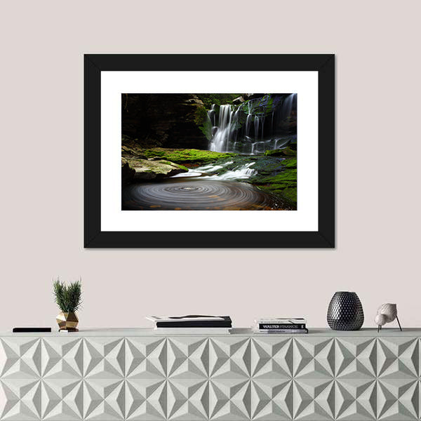 Waterfall Landscape With Rippling Pond Canvas Wall Art