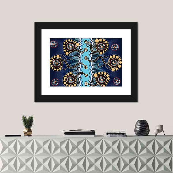 Aboriginal Jellyfish Artwork Canvas Wall Art