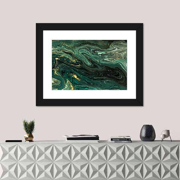 Green Marble Acrylic Pattern Canvas Wall Art