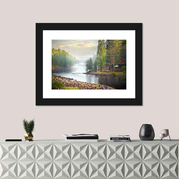 Mystic River In The Morning Canvas Wall Art