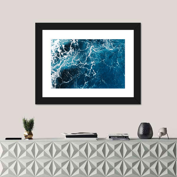 Blue Sea Water Abstract Canvas Wall Art