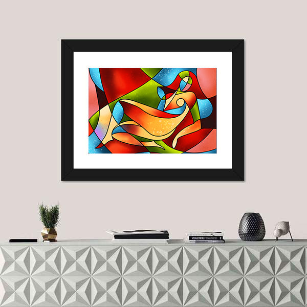 Woman Stained Glass Artwork Canvas Wall Art