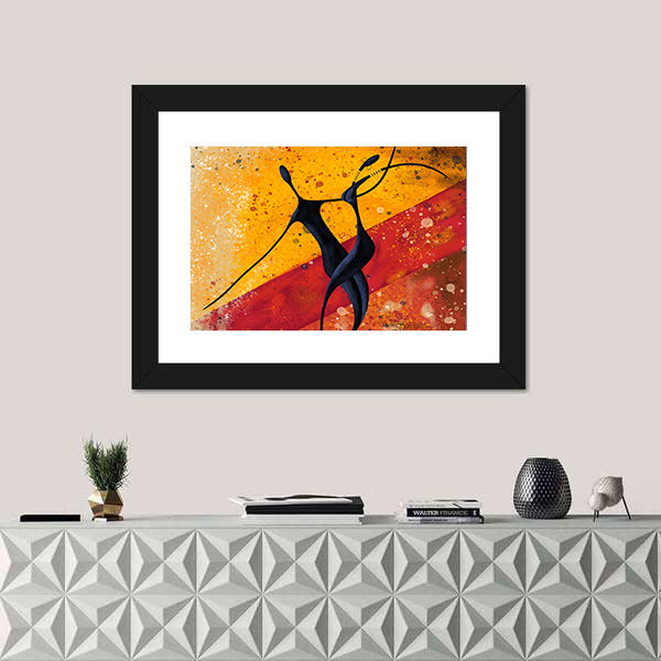 African Couple Dance Canvas Wall Art