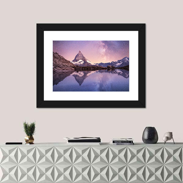 Milky Way Above Matterhorn Canvas Wall Art