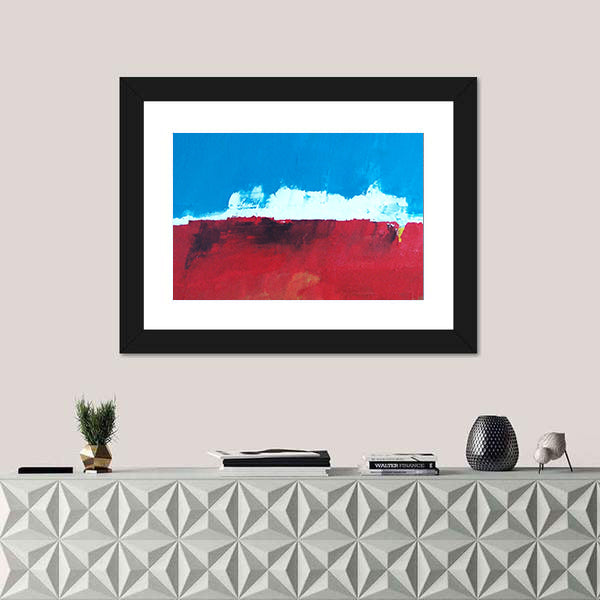 Island With Sky And Ocean Canvas Wall Art