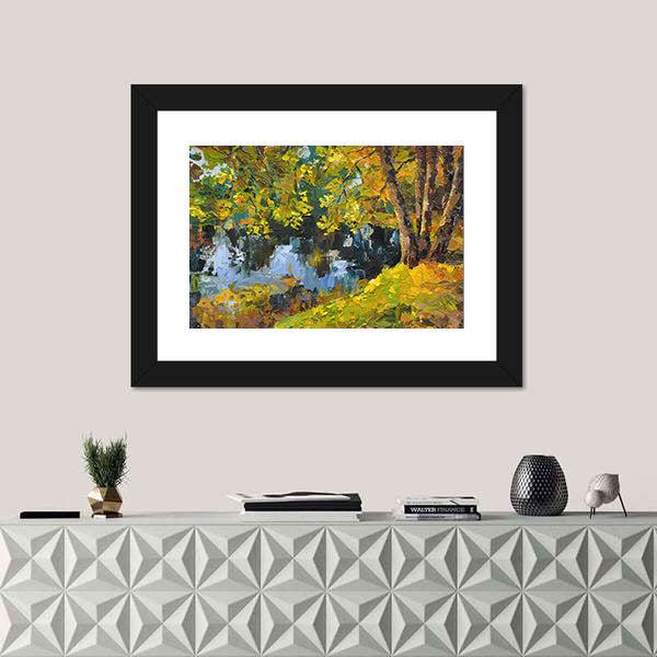 Autumn Day On The Lake Canvas Wall Art