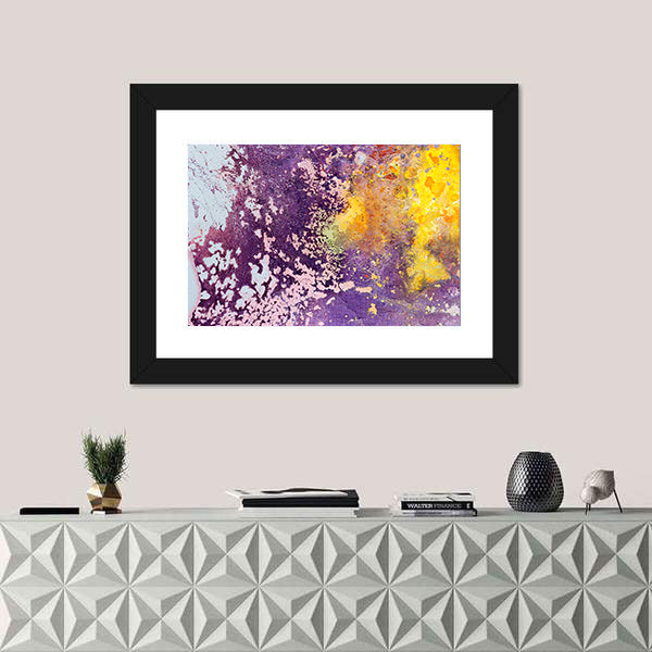 Purple and Yellow Abstract Texture Canvas Wall Art