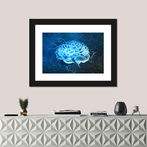 Human Brain Electrical Activity Canvas Wall Art