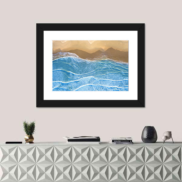 Blue Sea At The Beach Artwork Canvas Wall Art