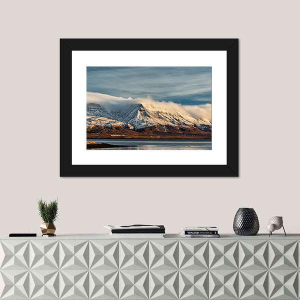 Sunrise From Reykjavik In Iceland Canvas Wall Art