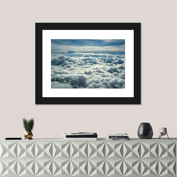 Clouds In Morning From Airplane Canvas Wall Art