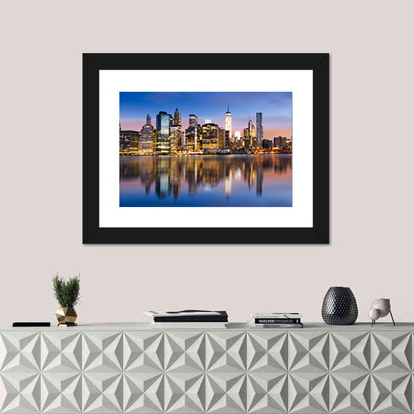 Sunrise Over Manhattan Canvas Wall Art