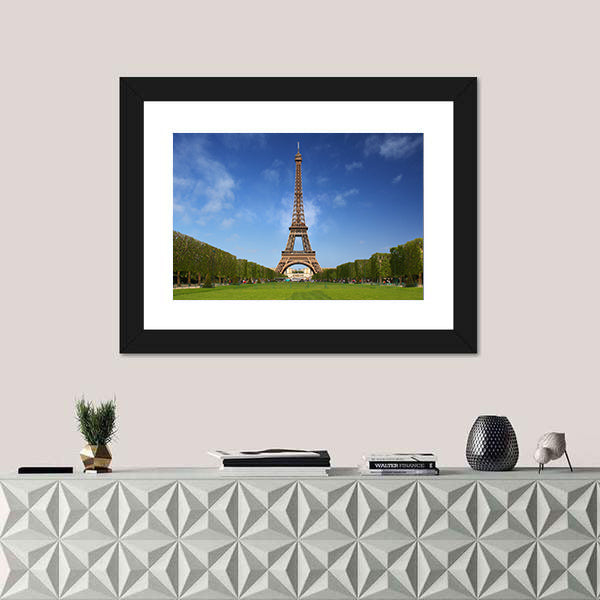 Eiffel Tower in Paris on a Sunny Spring Day Canvas Wall Art