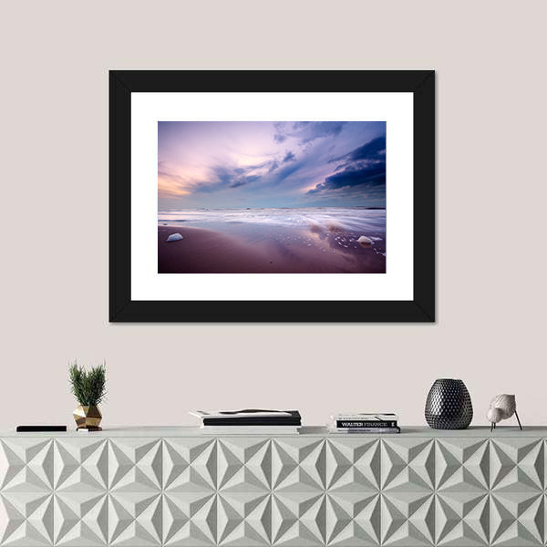Ocean At Night Canvas Wall Art