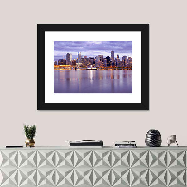 Vancouver Skyline In Canada Canvas Wall Art