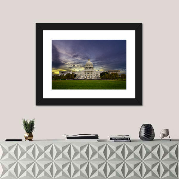 United States Capitol at Sunset Washington Dc Canvas Wall Art