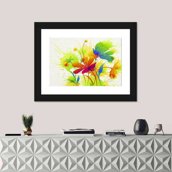 Colorful Abstract Floral Burst Canvas Wall Art