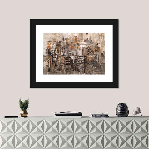 Old House Bricks Pattern Canvas Wall Art