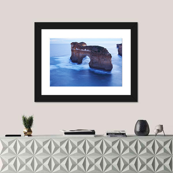 Misty Sea Arch and Limestone Cliffs Canvas Wall Art