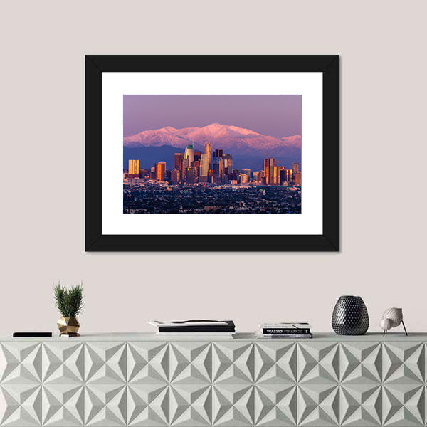 Downtown Los Angeles Skyline at Sunset Canvas Wall Art