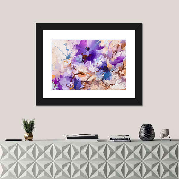 Oil Painted Spring Flowers Canvas Wall Art