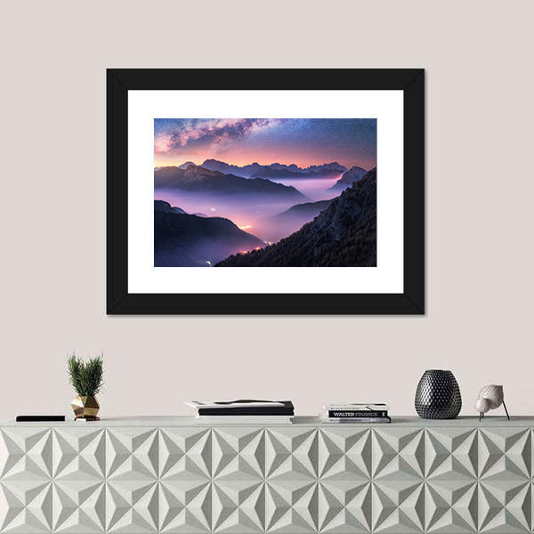 Milky Way Over Passo Giau, Dolomites Canvas Wall Art