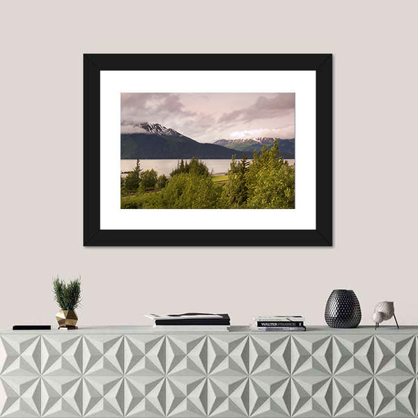 Mountain Lake In Alaska Canvas Wall Art