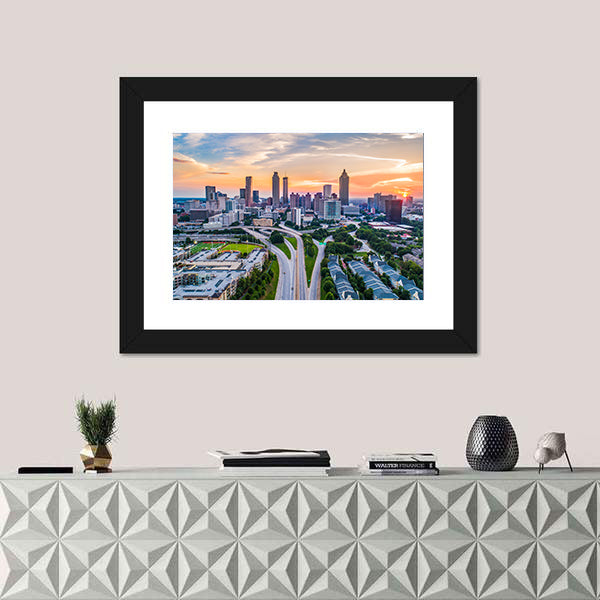 Atlanta In Georgia Skyline Canvas Wall Art