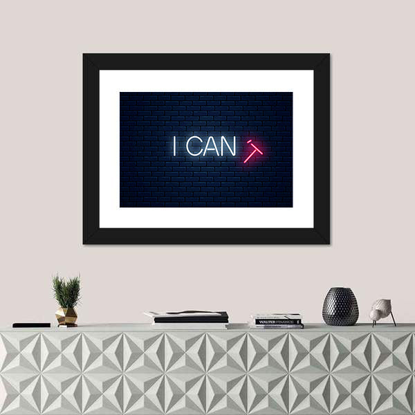 Motivation Quote With Falling T Letter Canvas Wall Art