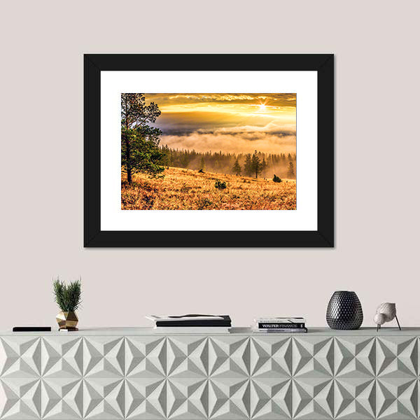 Ural Taiga Hills At Dawn In Bashkortostan Canvas Wall Art
