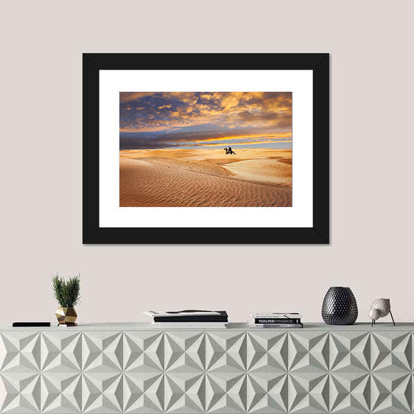 Sahara Desert At Sunrise In Tunisia Canvas Wall Art