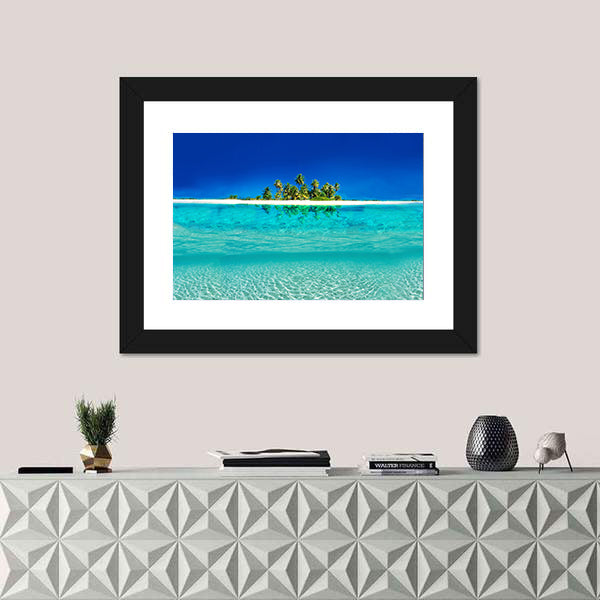 Tropical Island Reflection on the Sea Canvas Wall Art