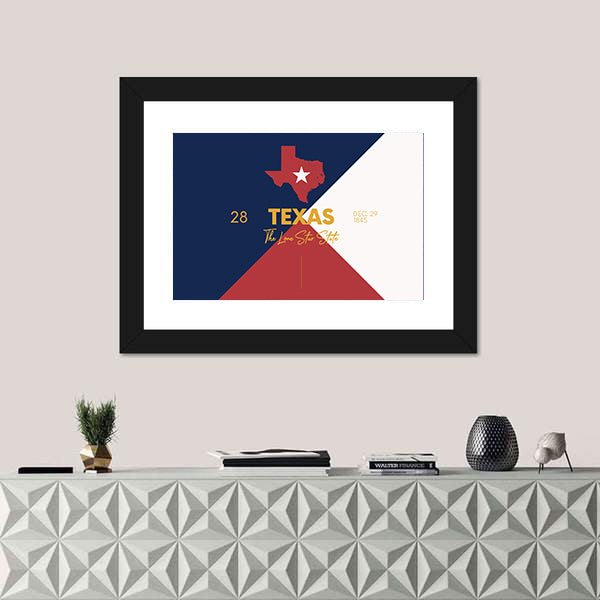 Texas Map with Lone Star Canvas Wall Art