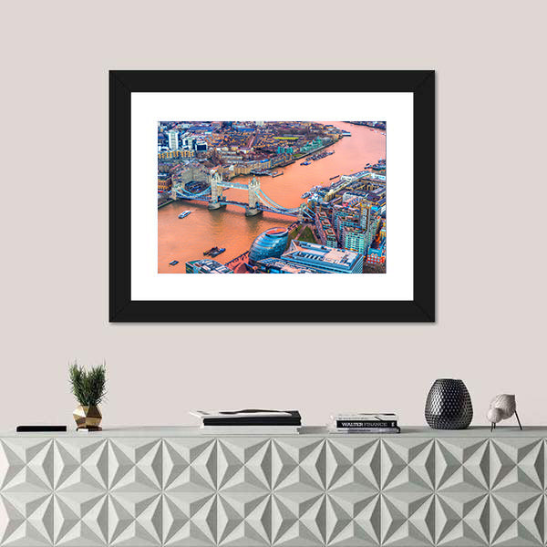 Tower Bridge And Thames River In London Canvas Wall Art