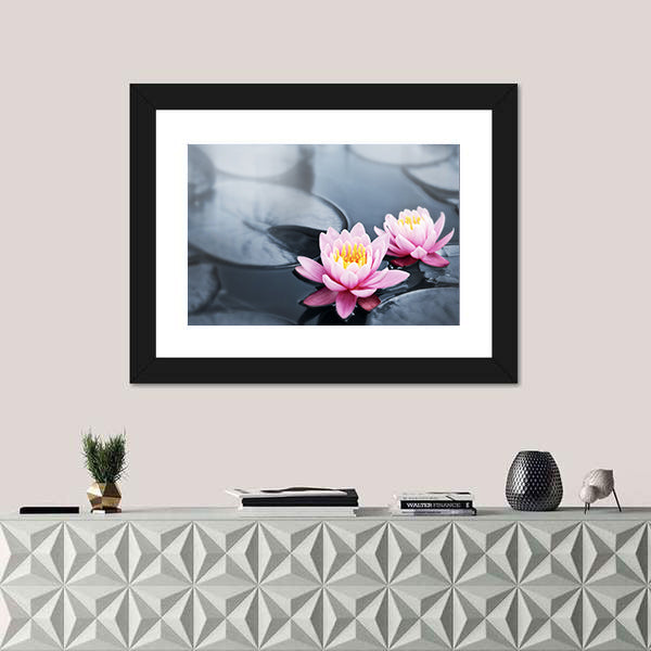 Pink Lotus Blossoms Canvas Wall Art