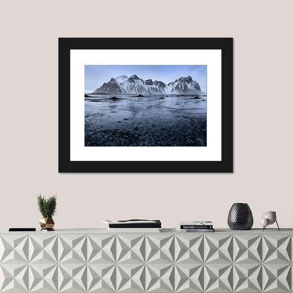 Sand Dunes At Stoksnes Beach In Iceland Canvas Wall Art