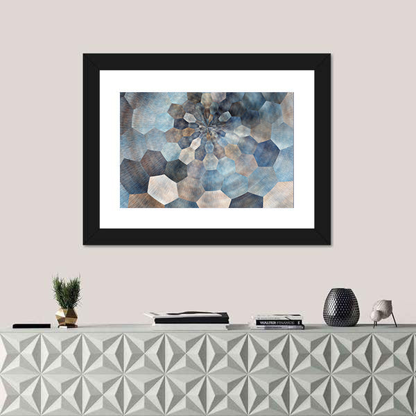 Textured Geometric Spiral Abstract Canvas Wall Art