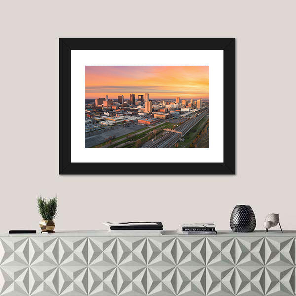 Birmingham Downtown Skyline at Sunset Canvas Wall Art